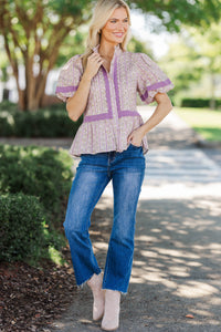 Let's Go Together Plum Floral Blouse