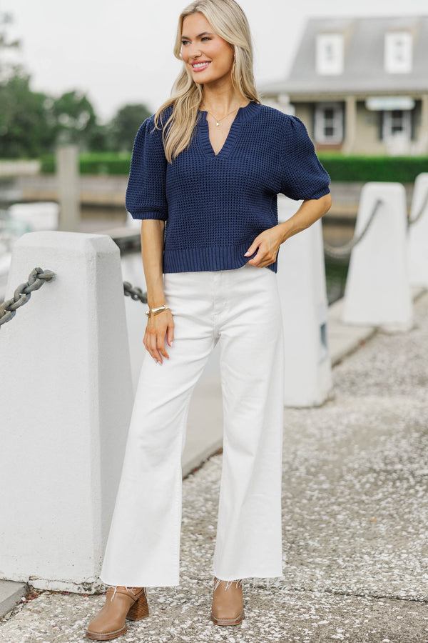 Best Of You Navy Short Sleeve Sweater