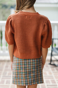 Girls: Best Of You Rust Short Sleeve Sweater