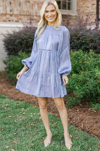 Be Your Best Periwinkle Taffeta Dress