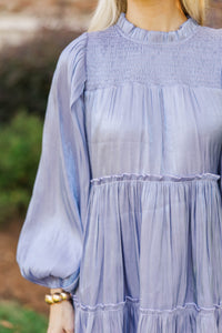 Be Your Best Periwinkle Taffeta Dress