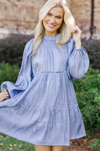 Be Your Best Periwinkle Taffeta Dress