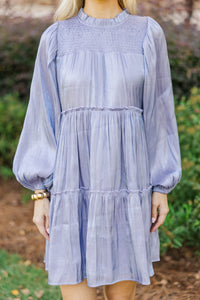 Be Your Best Periwinkle Taffeta Dress