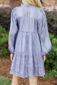 Be Your Best Periwinkle Taffeta Dress