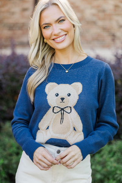 On Your Side Navy Bear Sweater – Shop the Mint