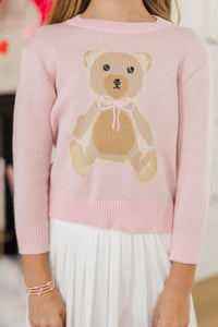Girls: The Ansley Pink Bear Sweater