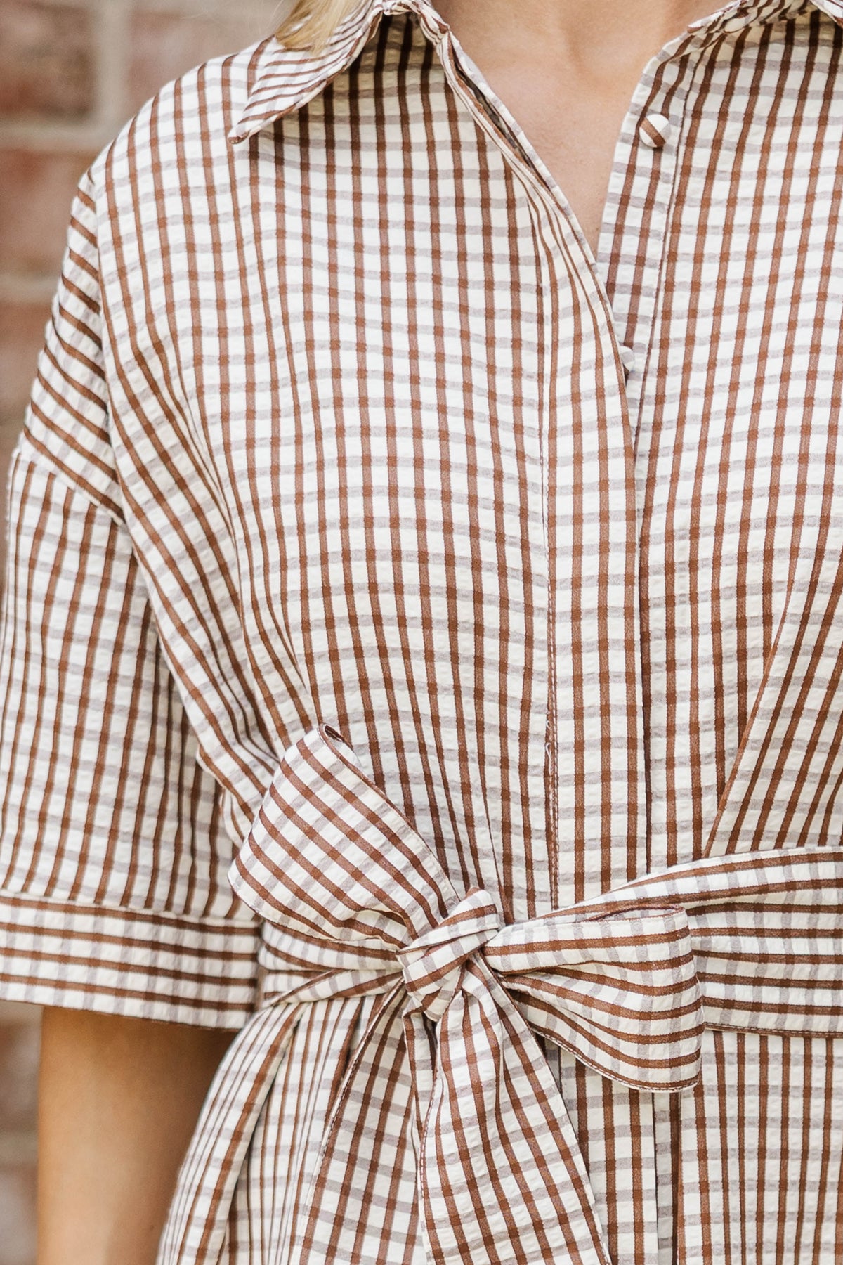Time Spent Well Brown Gingham Midi Dress – Shop the Mint