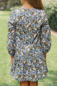 Girls: The Kristy Brown Floral Drop Waist Dress