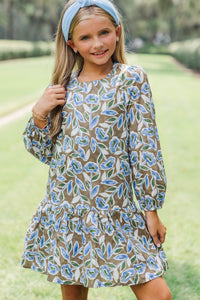 Girls: The Kristy Brown Floral Drop Waist Dress