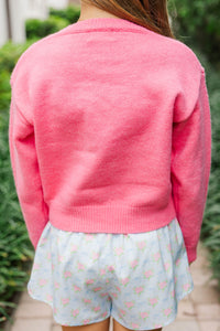 Girls: With Love Pink Bow Sweater