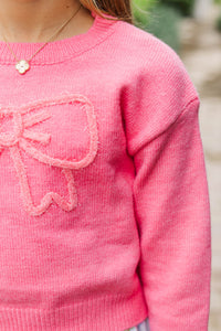 Girls: With Love Pink Bow Sweater