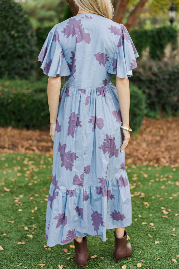 Showing You My Best Plum Floral Midi Dress