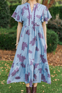 Showing You My Best Plum Floral Midi Dress