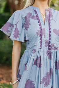 Showing You My Best Plum Floral Midi Dress