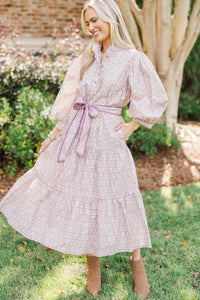 Hold On To Your Dreams Purple Floral Midi Dress