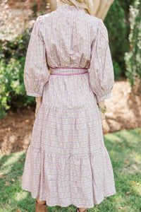 Hold On To Your Dreams Purple Floral Midi Dress