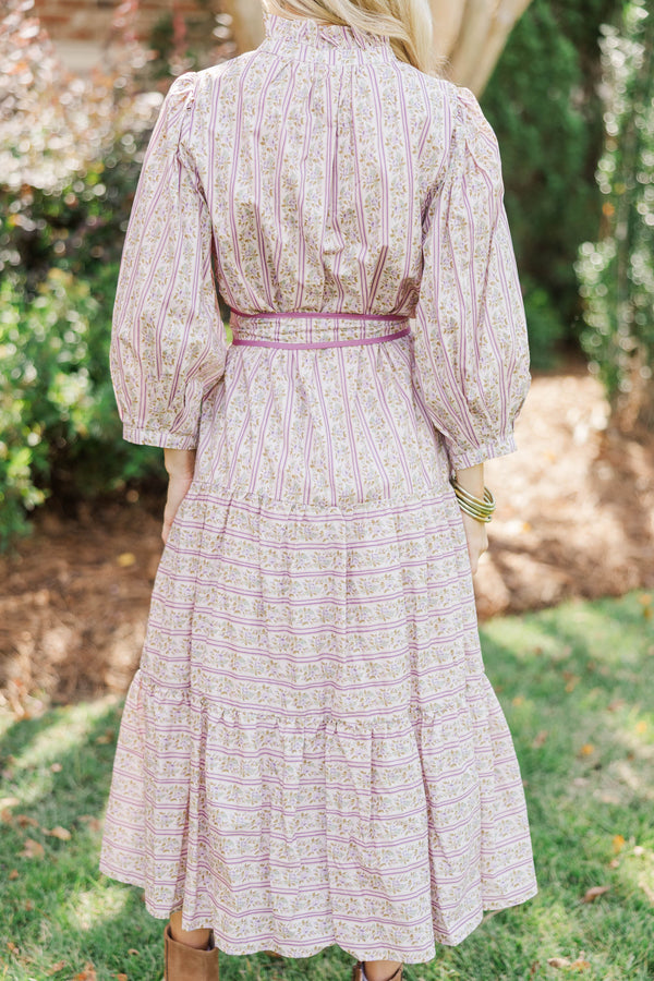 Hold On To Your Dreams Purple Floral Midi Dress