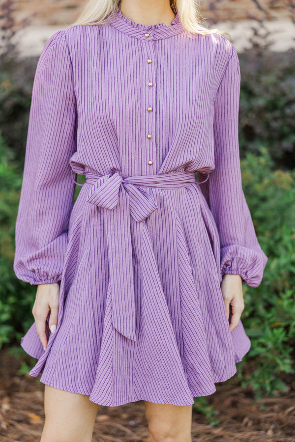 Do My Best Plum Striped Dress