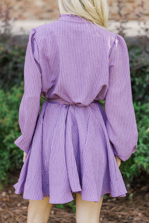 Do My Best Plum Striped Dress