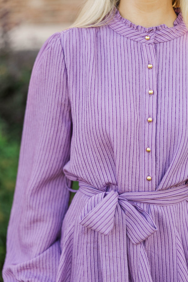Do My Best Plum Striped Dress