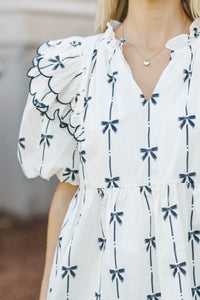 Forever In Love Cream Bow Print Blouse
