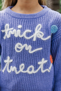 Girls: Lavender Trick Or Treat Sweater