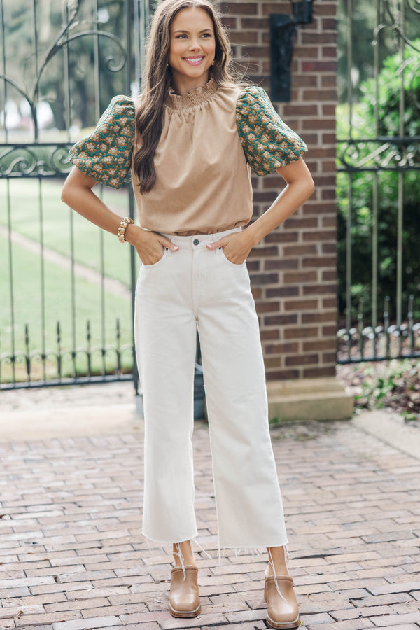 A Little Statement Teal Floral Courdory Blouse