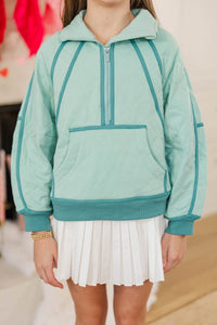 Girls: Always Direct Mint Quilted Pullover
