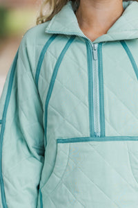 Girls: Always Direct Mint Quilted Pullover
