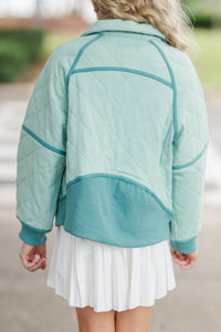 Girls: Always Direct Mint Quilted Pullover