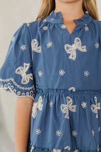 Girls: The Stephanie Blue Eyelet Dress