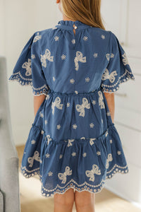 Girls: The Stephanie Blue Eyelet Dress