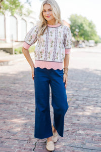 Soft Statement White Medallion Sweater