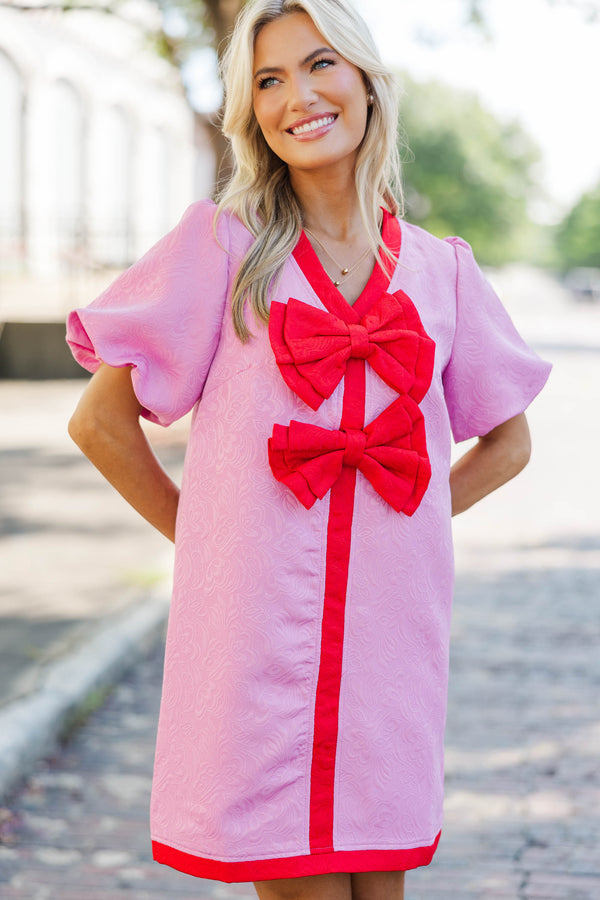 womens pink shift dress boohoo Women's Plus Tailored Puff Sleeve Shift Dress in Baby Pink | Size: 16