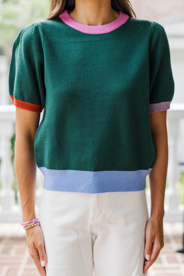 Hello Harvest Hunter Green Sweater