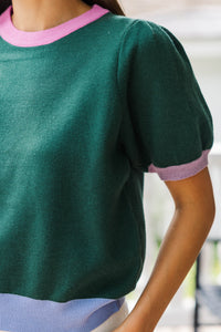 Hello Harvest Hunter Green Sweater