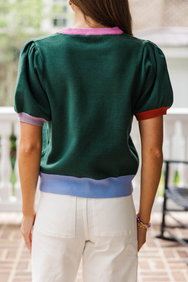 Hello Harvest Hunter Green Sweater