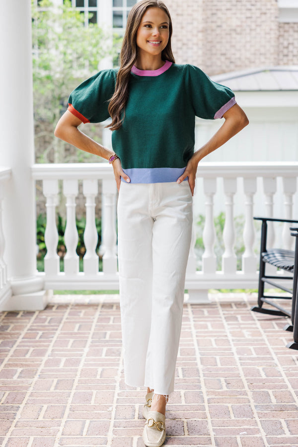 Hello Harvest Hunter Green Sweater