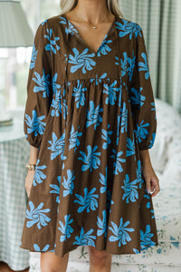 NURSING COLLECTION: It's All True Brown Floral Dress