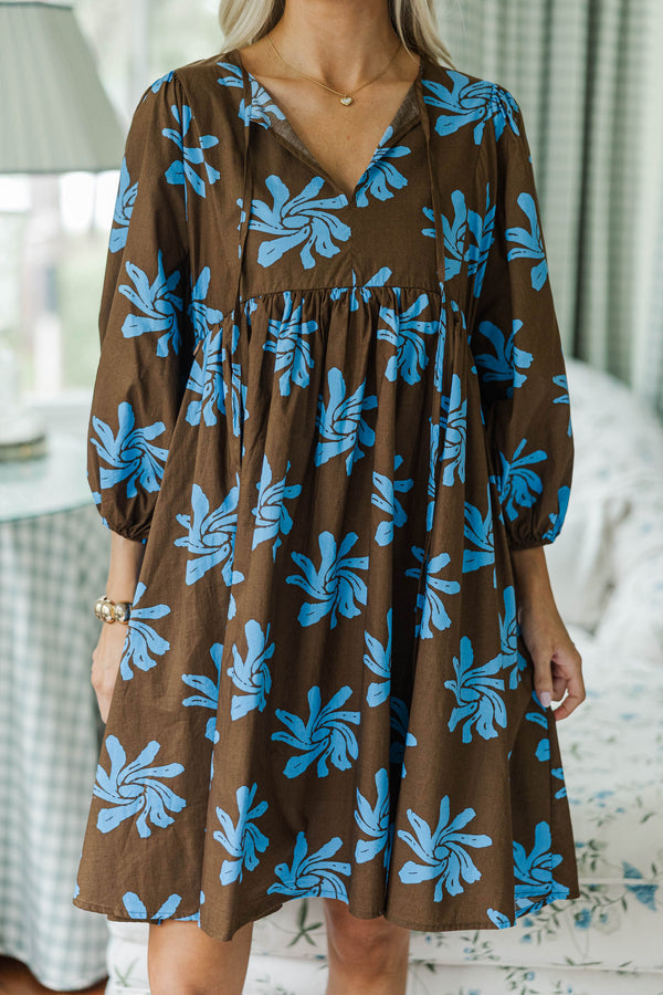 NURSING COLLECTION: It's All True Brown Floral Dress