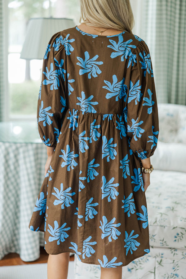 NURSING COLLECTION: It's All True Brown Floral Dress