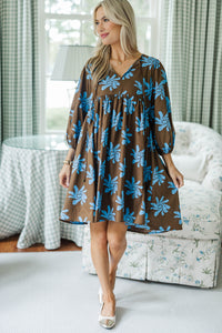 NURSING COLLECTION: It's All True Brown Floral Dress