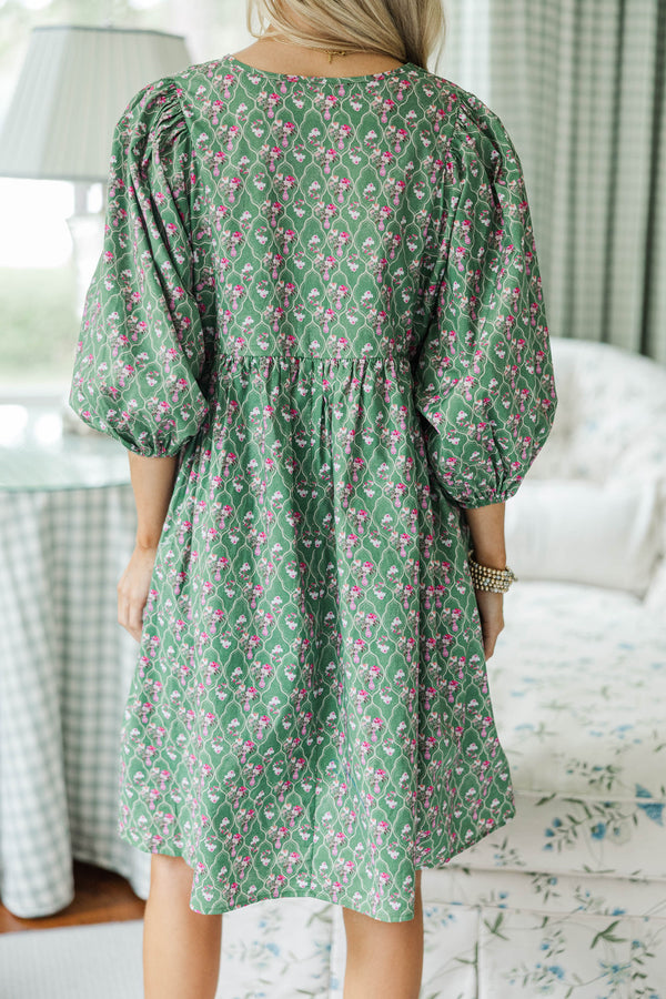 NURSING COLLECTION: It's All True Green Medallion Dress