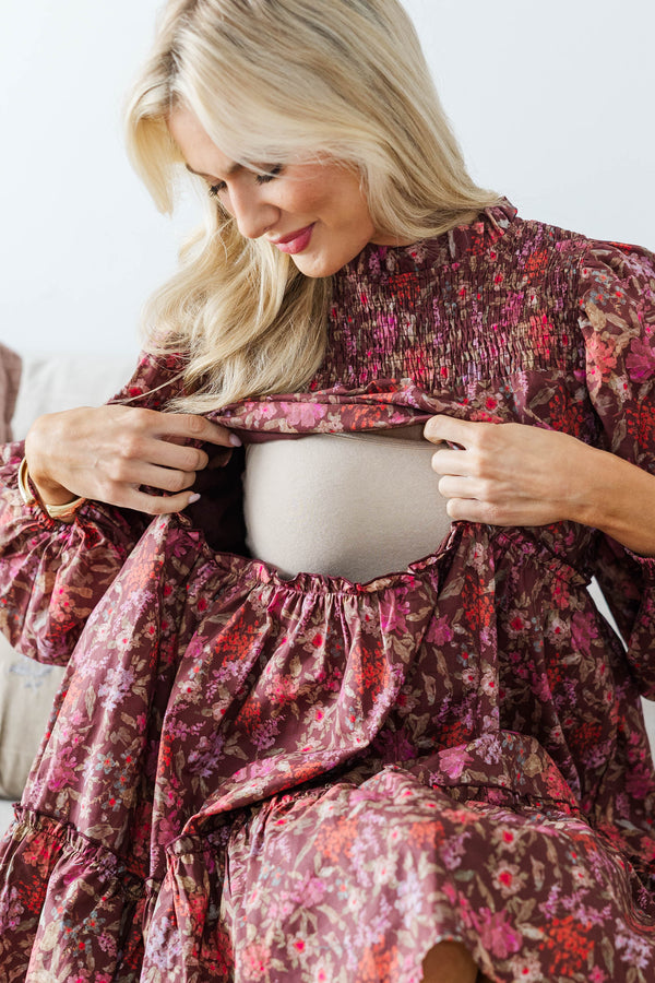 NURSING COLLECTION: Be Your Best Brown Babydoll Dress