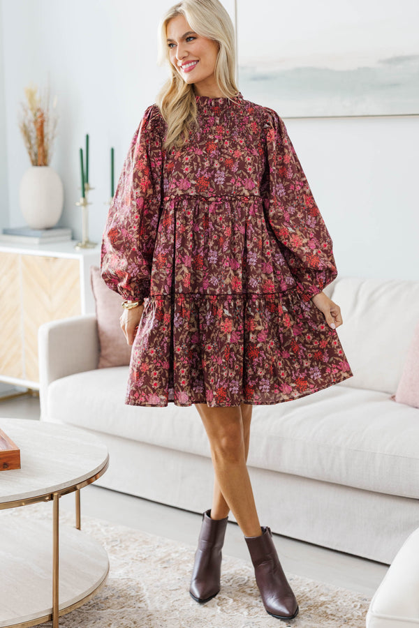 NURSING COLLECTION: Be Your Best Brown Babydoll Dress, Large - The Mint Julep Boutique NURSING COLLECTION: Be Your Best Brown Babydoll Dress, Large - The Mint Julep Boutique