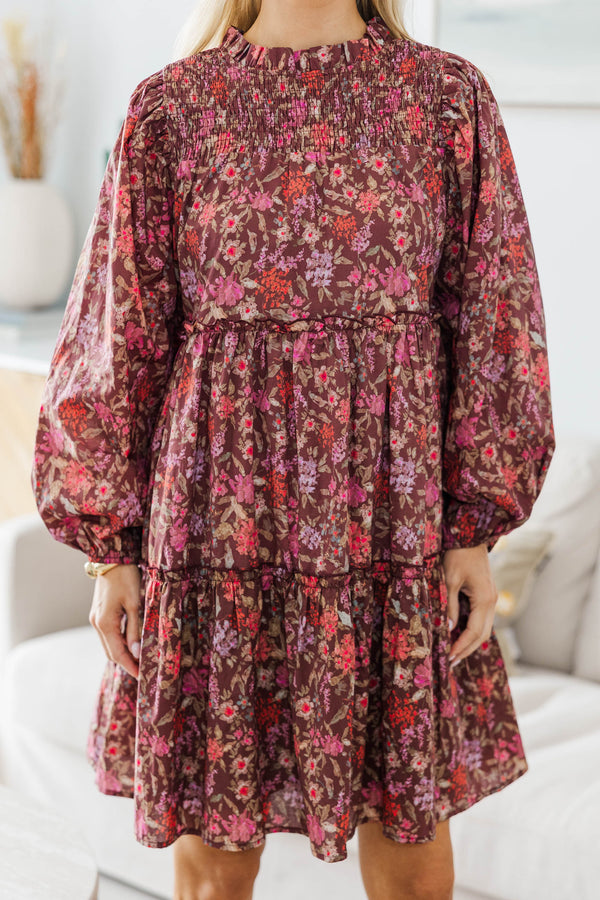 NURSING COLLECTION: Be Your Best Brown Babydoll Dress