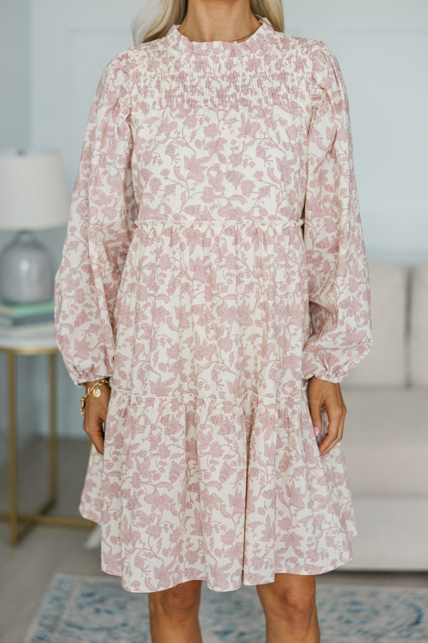 NURSING COLLECTION: Be Your Best Mauve Floral Babydoll Dress