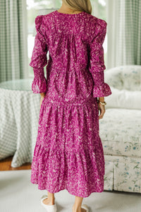 NURSING COLLECTION: What A Surprise Plum Toile Midi Dress