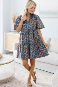 NURSING COLLECTION: Feeling Your Best Teal Medallion Dress