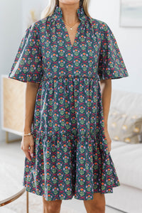 NURSING COLLECTION: Feeling Your Best Teal Medallion Dress